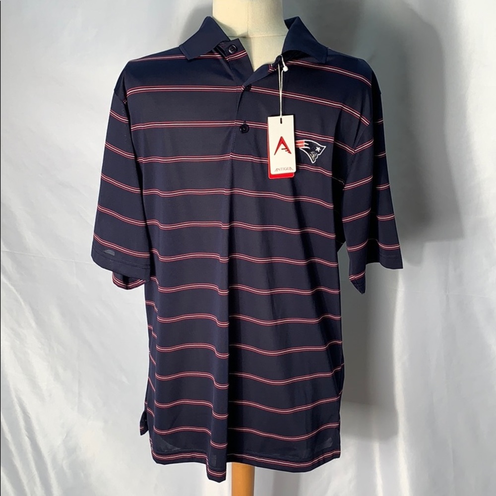 Antigua Golf Shirt with New England Patriots Sz M